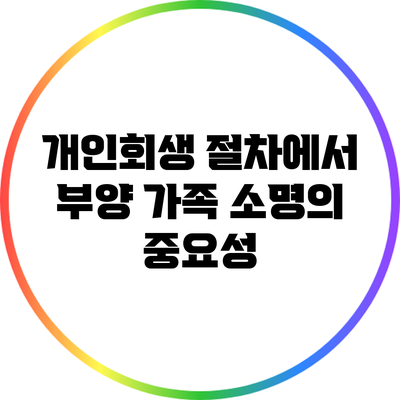 개인회생 절차에서 부양 가족 소명의 중요성