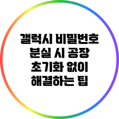 갤럭시 비밀번호 분실 시 공장 초기화 없이 해결하는 팁