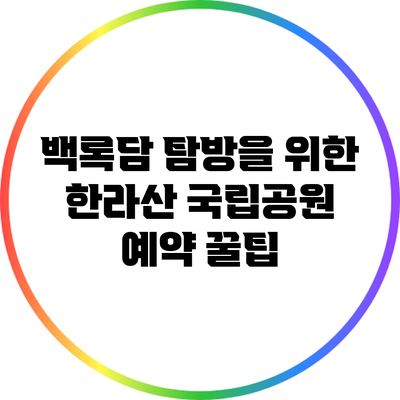 백록담 탐방을 위한 한라산 국립공원 예약 꿀팁