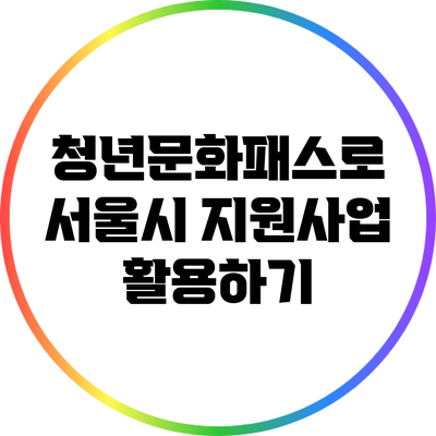 청년문화패스로 서울시 지원사업 활용하기