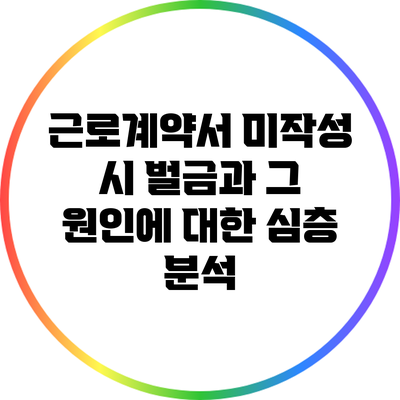 근로계약서 미작성 시 벌금과 그 원인에 대한 심층 분석