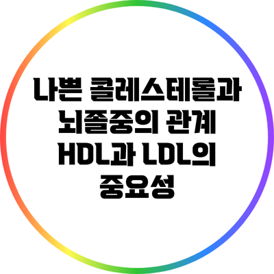 나쁜 콜레스테롤과 뇌졸중의 관계: HDL과 LDL의 중요성