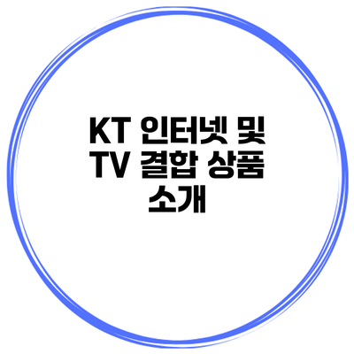 KT 인터넷 및 TV 결합 상품 소개